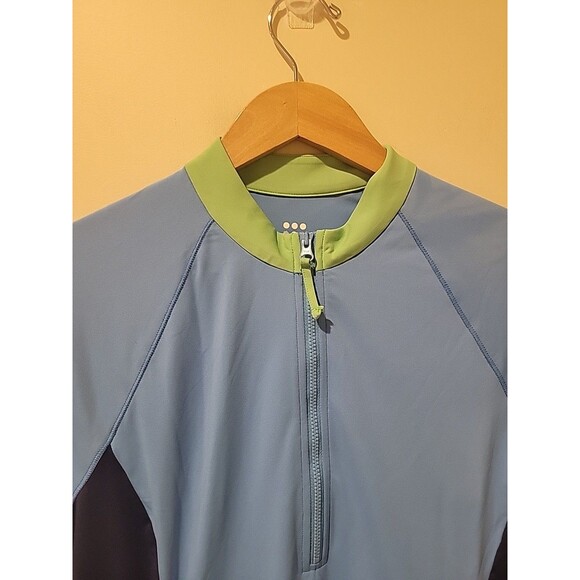 NWT Title Nine Sunbuster 1/4 Zip Long Sleeve Sun Shirt SPF Beach Vacation Blue M - Picture 2 of 8